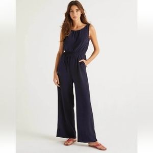 Boden Elisa Pom Pom Wide Leg Jumpsuit Romper Petite